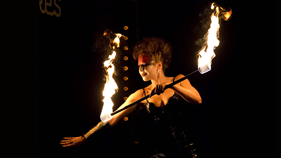 Animal attraction fire show and strip tease